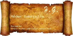 Héder Gabriella névjegykártya